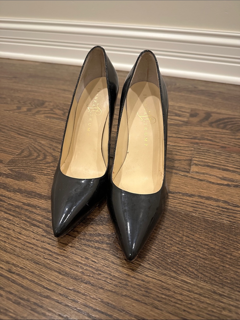 Ivanka Trump Black Patent Pointed Toe Pumps